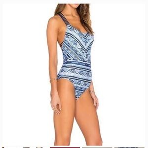 Nanette Lepore Blue Goddess Strappy one piece swimsuit